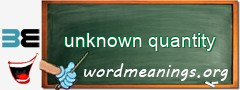 WordMeaning blackboard for unknown quantity